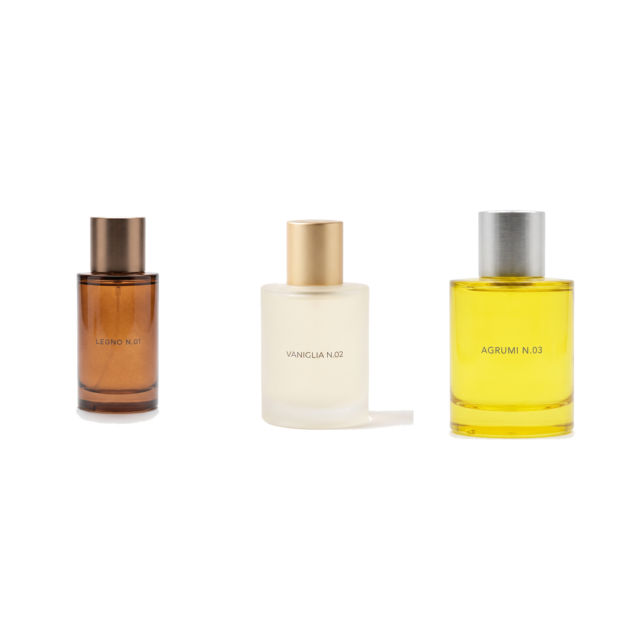 Cofanetto Misto – LEGNO N.01 + VANIGLIA N.02 + AGRUMI N.03 (3 x 100ml)